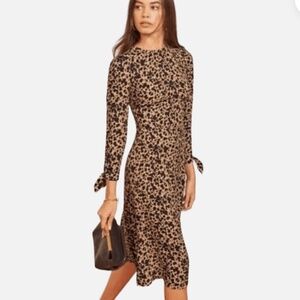 NEW Reformation Port leopard print dress, 4,  D
